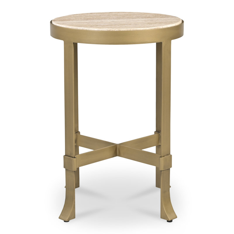 Holli Side Table White Marble, Travertine