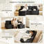 3 Seater Sofa Bed, 2-In-1 Pull-out Sleeper Couch with Storage Chaise and Armrest, Sectional L-Shaped Convertible Sofa Bed with USB & Cup Holder for Apartment Living Room Fabric-129686125