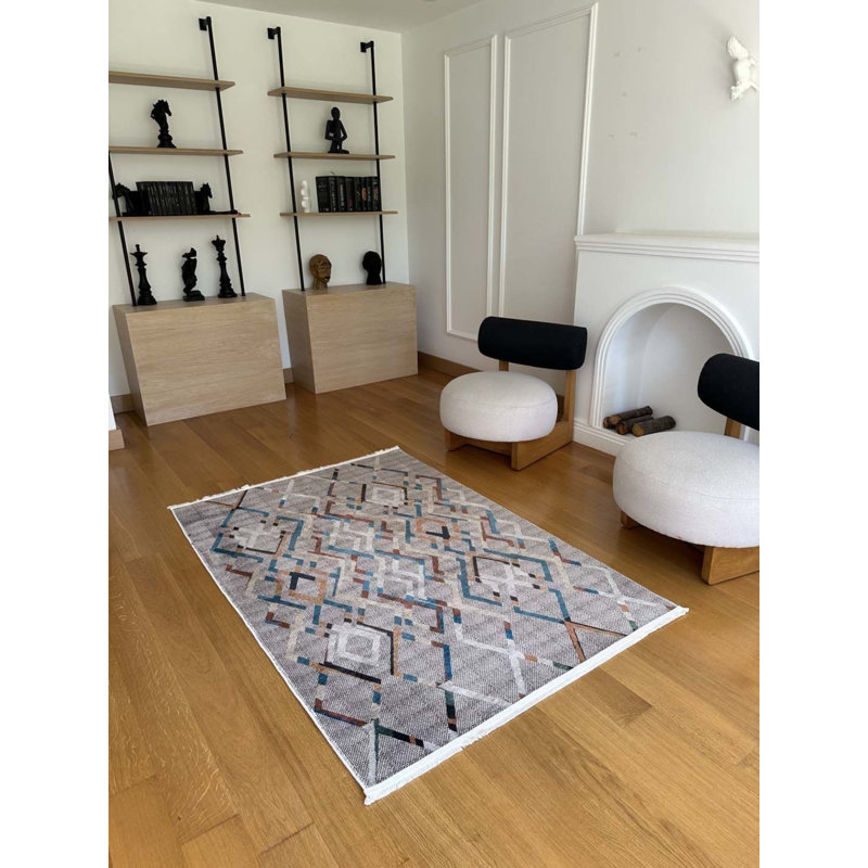 Tapis en coton Landree avec envers antidérapant, Tapis de couloir 3 pi 3 po x 11 pi 6 po