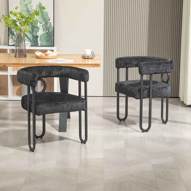 Largeur de 23,62 po Edeltrud, Chenille noir