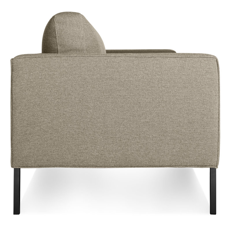 Paramount Sofa, Sanford Black Polyester Blend, Metal, 32" H x 80" W x 34" D
