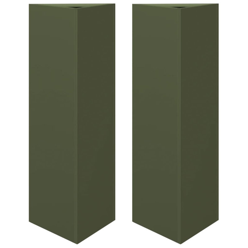 Crystine Metal Elevated Planter, 75cm H x 30cm W x 26cm D, Olive