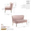 Delmon Velvet Loveseat with Gold Chrome Legs-1928846324