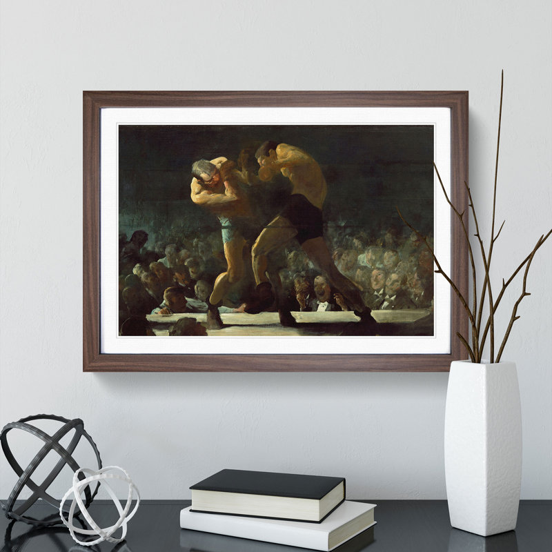 Club Night by George Bellows - Picture Frame Painting, Walnut Framed, 48cm H x 65cm W x 2cm D