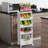 4-Tier Rolling Storage Cart with Wheels, Large Capacity Kitchen Cart