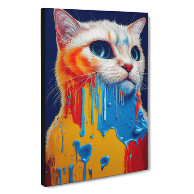 Cat In Paint No.4 - Wrapped Canvas