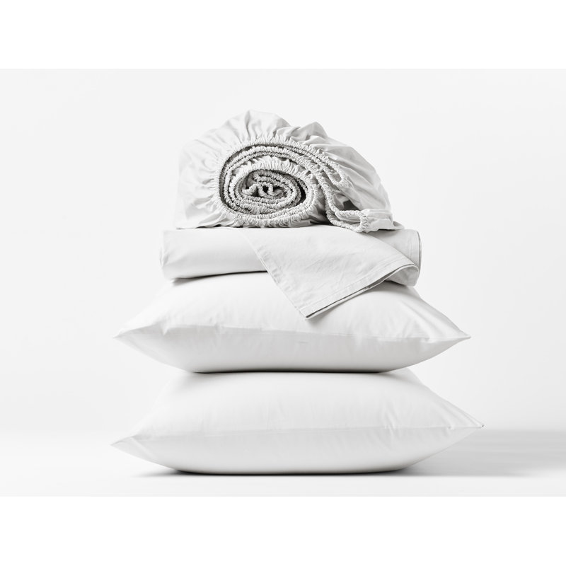 Refined Sheet Set, Alpine White, Twin Sheet Set with 1 Pillowcase