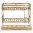 Twin Over Twin Rubber Wood Bunk Bed With Trundle, Convertible Into Twin Size Beds, Twin Size Bunk Bed With Ladder And Safety Guardrails=-124966172
