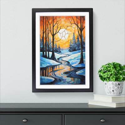 Winter Landscape Cubism Framed Print