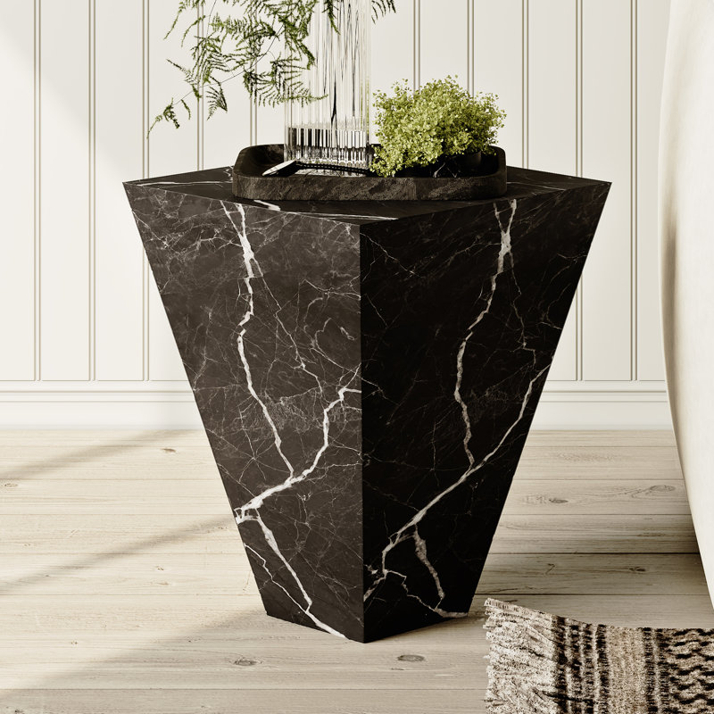 Table d'appoint en pierre frittée Minimalist, Noir