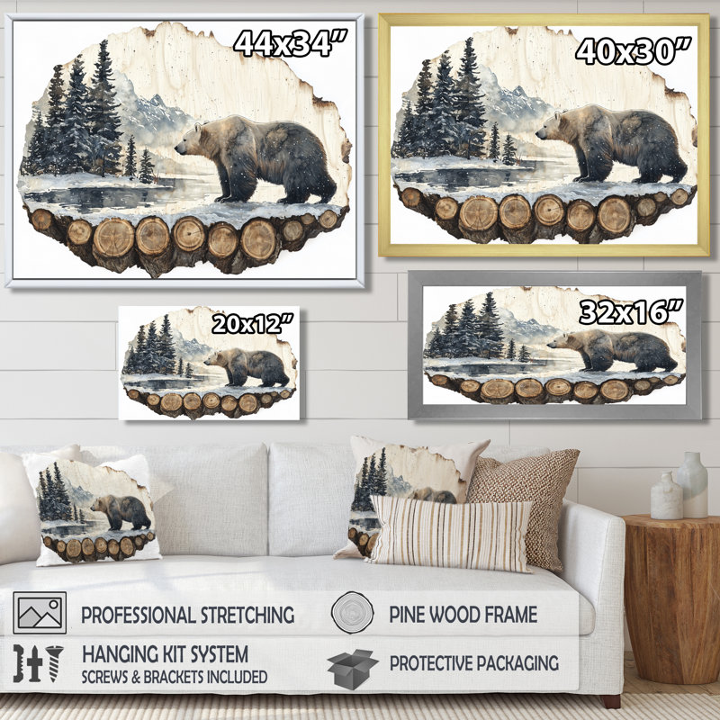 Ginnette - animaux, art mural, H 12 po x l 20 po, Cadre simple noir