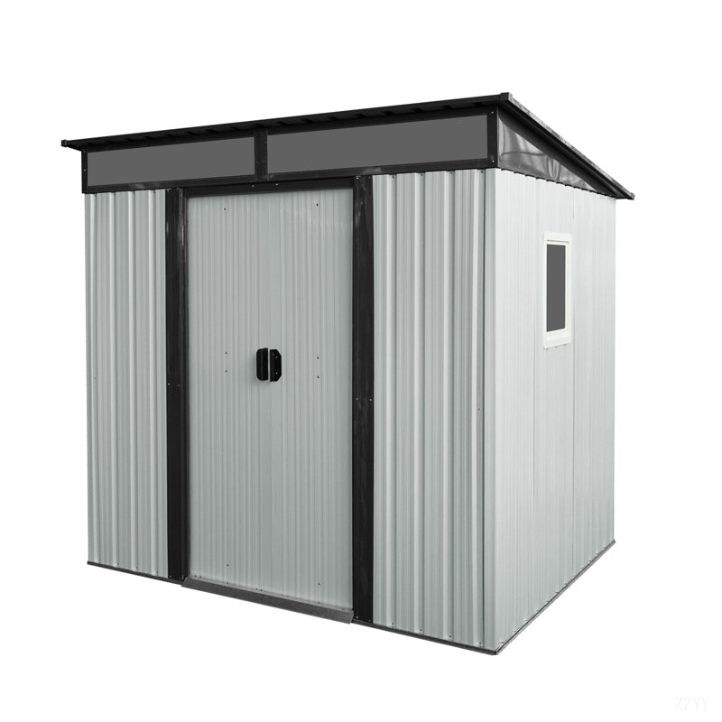 Remise de rangement extérieure en métal 6 pi x 5 pi pour jardin, pelouse