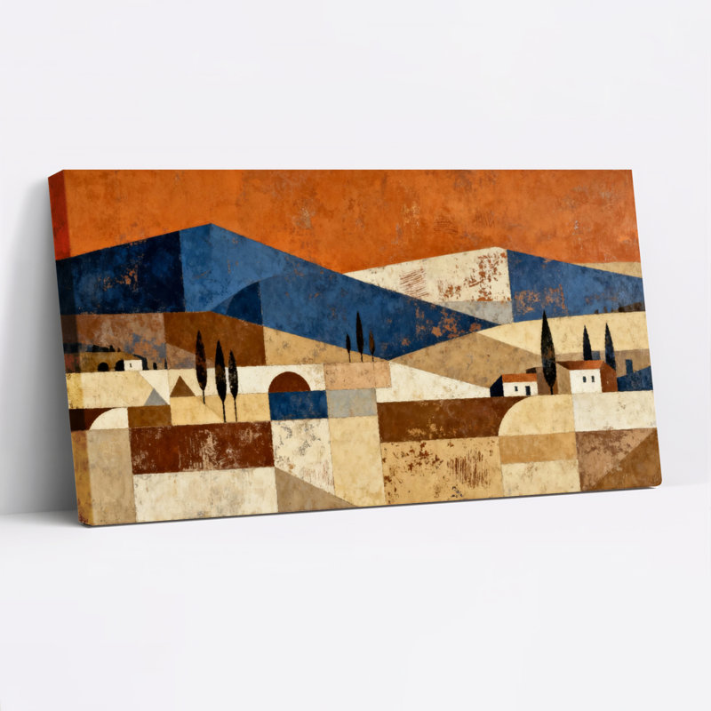 Paysage abstrait, art mural sur toile tendue, ensemble de 1, H 28 po x l 58 po