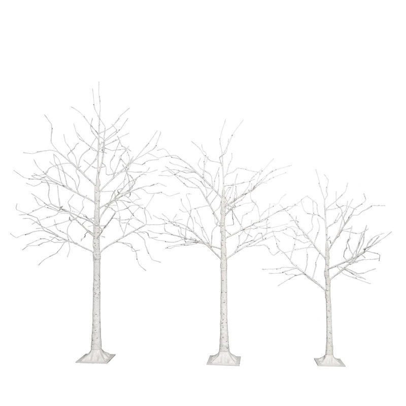 Arbre de Noël artificiel régulier (double) avec aiguilles blanches