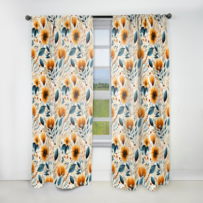 Motif inspiré de la nature Wanderer Boho II - Rideau floral - Rideau obscurcissant - 1 panneau