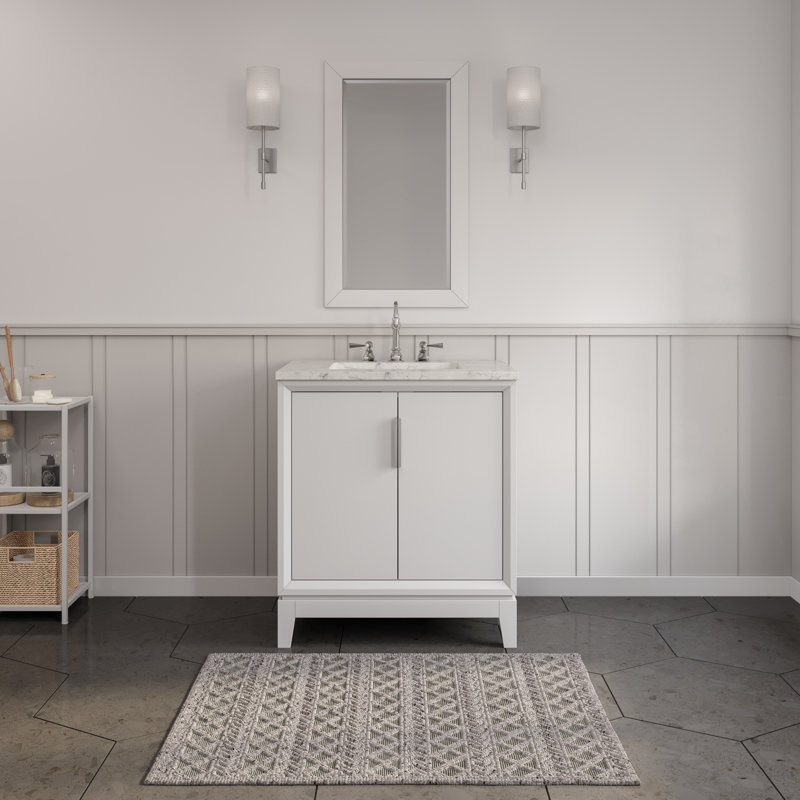 Belmar 30'' Single Bathroom Vanity with Marble Top, White