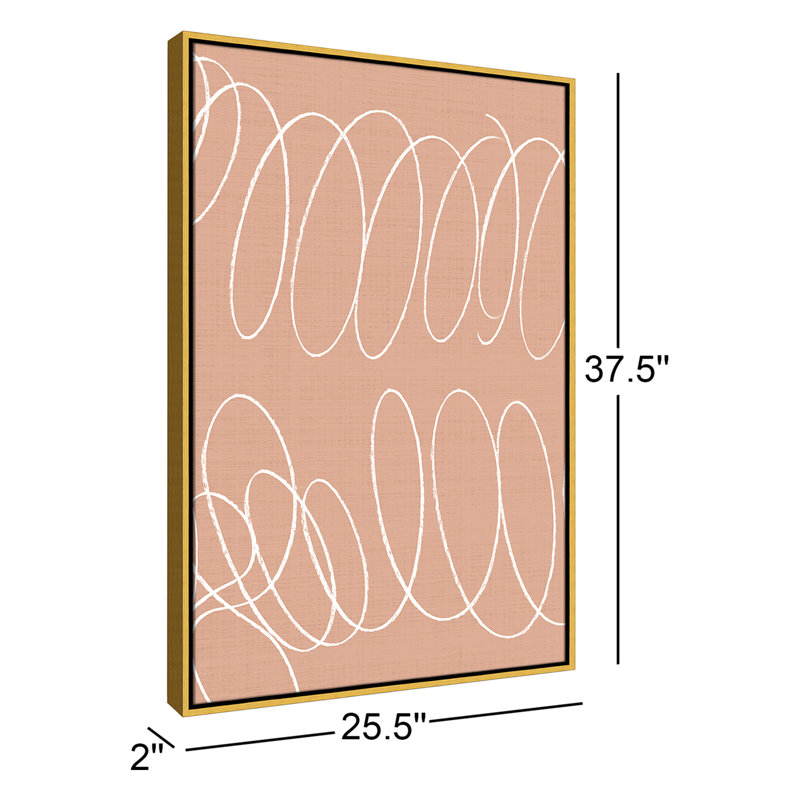 Colin Winding Lines I - cadre flottant, impression sur toile, Encadrement doré, H 37,5 po x l 25,5 po x P 2 po