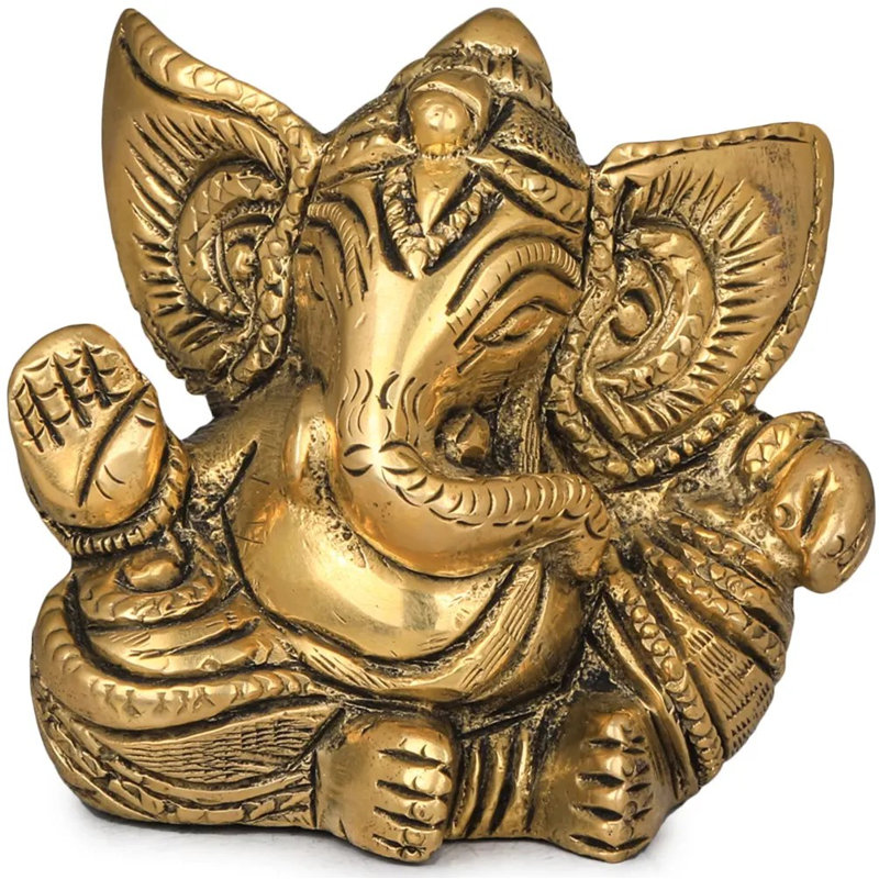 Petite bonne chance Ganesha en laiton, Or