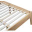 Grand lit en bois d'hévéa massif avec tête de lit et pieds de soutien rembourrés Boucle, blanc hêtre