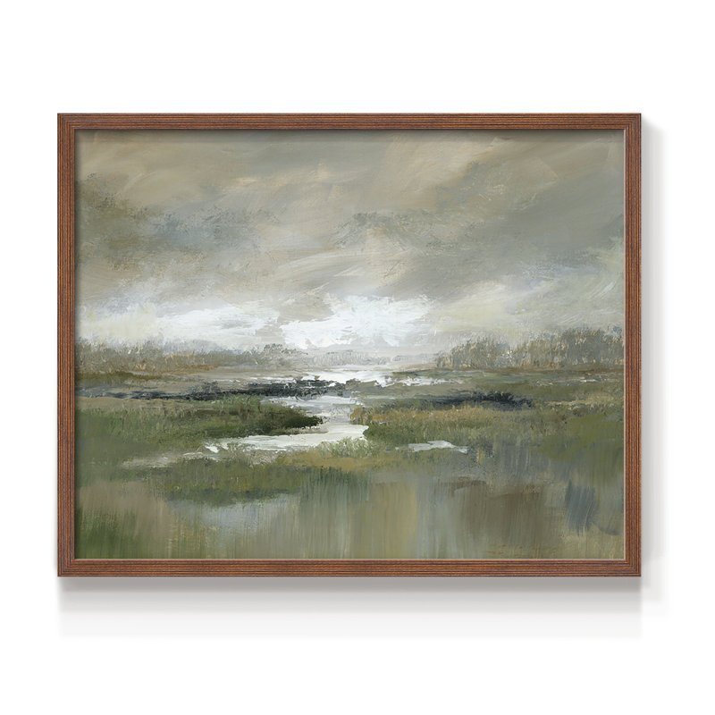 Misty Inlet - impression encadrée - réversible, H 11 po x l 14 po, Walnut