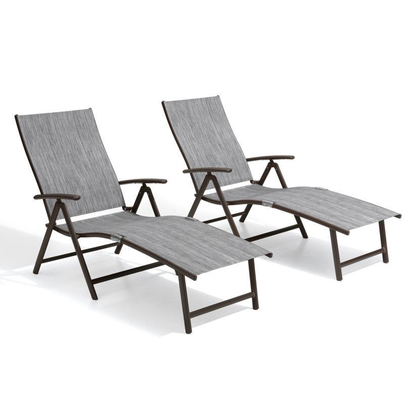 Cllgone 45" Long Reclining Steamer, Brown/Dark Gray