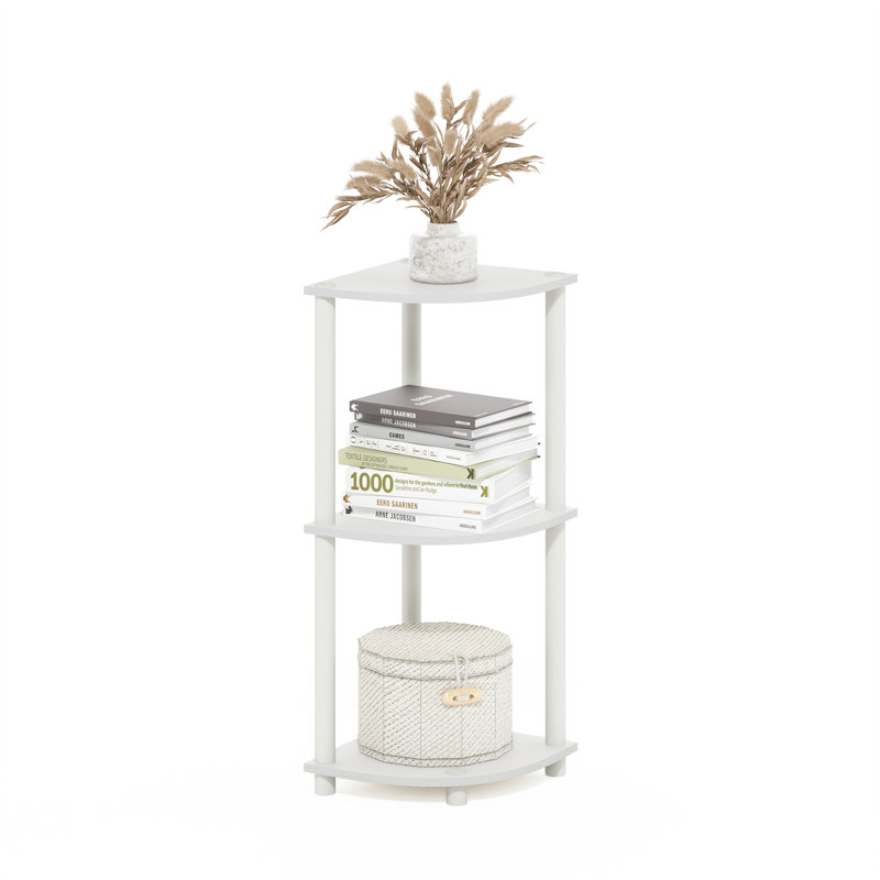 Bibliothèque en coin Baril, Blanc, (2 Shelves) 29.6" H x 11.6" W x 11.6" D