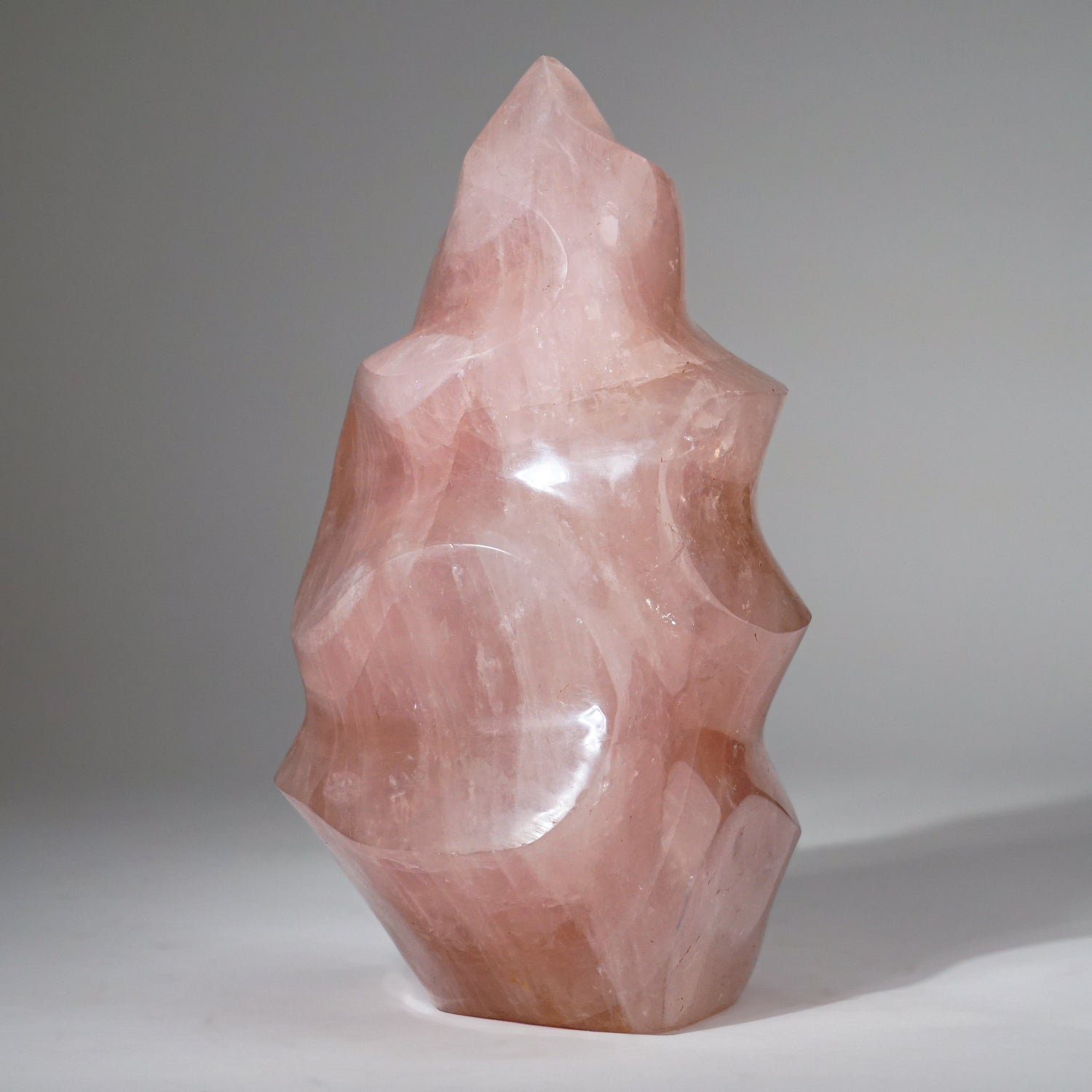 Astro Gallery of Gems Polished Rose Quartz Flame Freeform from