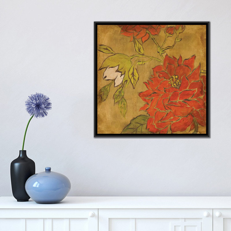«Golden Day IV», reproduction sur toile, H 18 po x l 18 po x P 1,5 po, Toile avec cadre noir, Pas de tapis