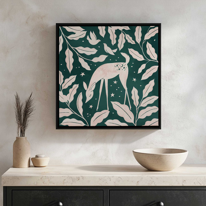«Deer of Artemis II» par Grace Popp, reproduction d'art, H 20 po x l 20 po, «Floater», reproduction encadrée sans passe-par
