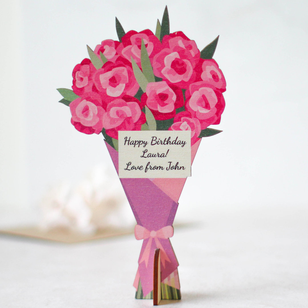 Jlah Personalised Birth Flower Card, June, Rose