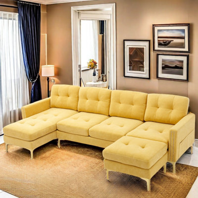 Hanika Velvet L-Shaped Sectional