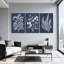 Plantes et fleurs, ensemble de 3 reproductions d'art sur toile-1470099971