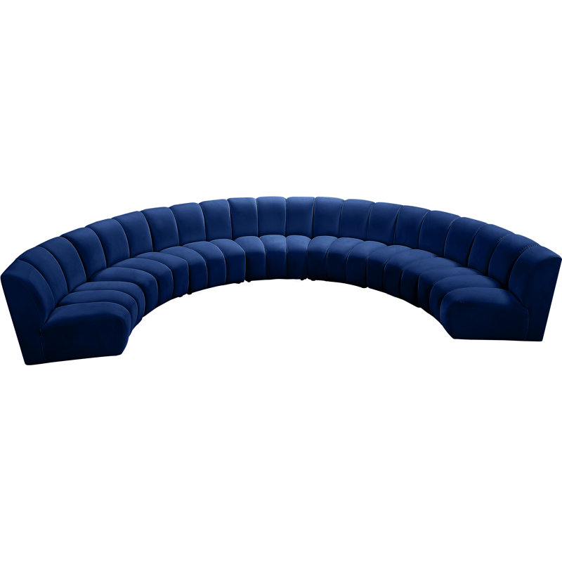 Canapé modulaire en velours Infinity, 7 pièces, Velours bleu marine