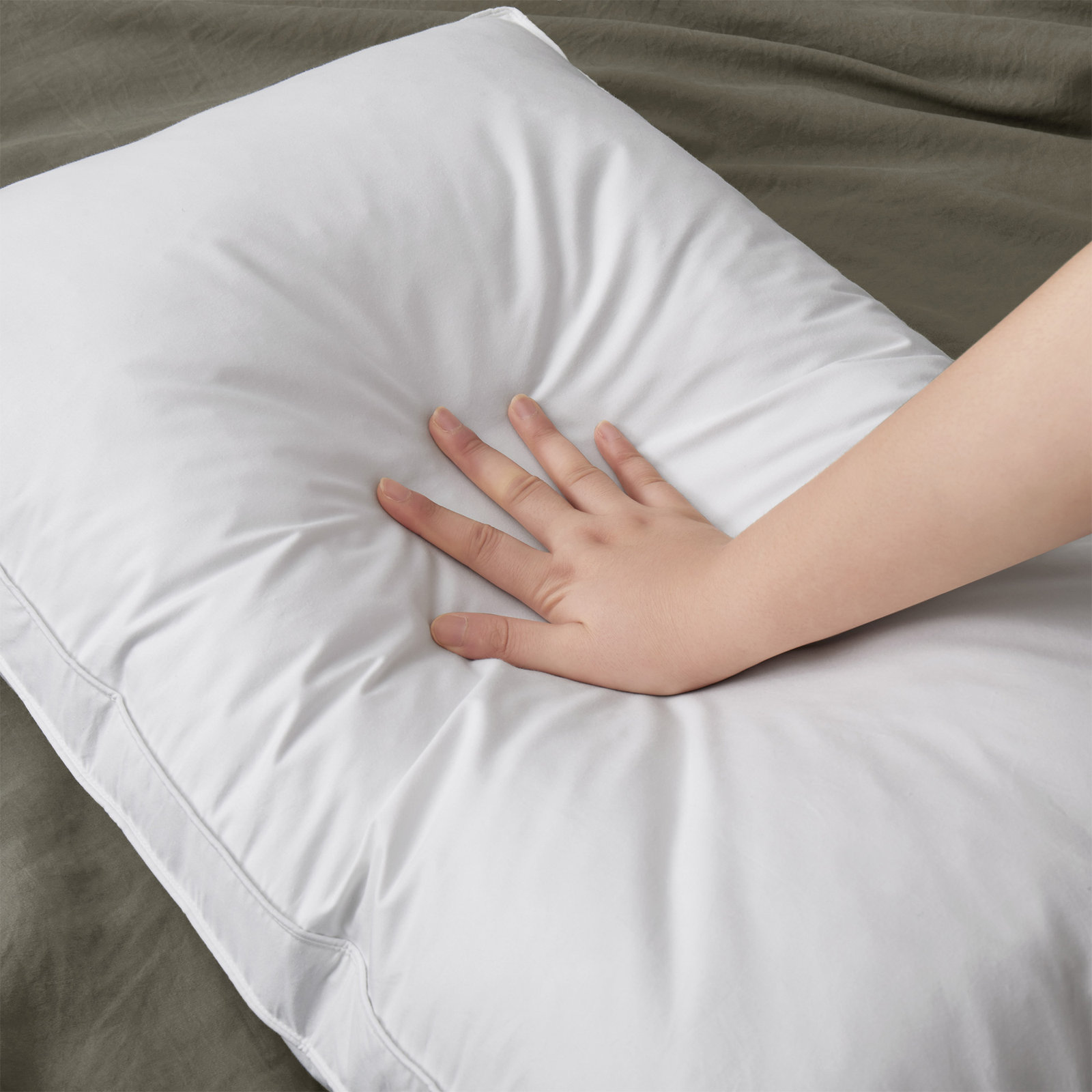 Plush Goose Feather Pillow, King