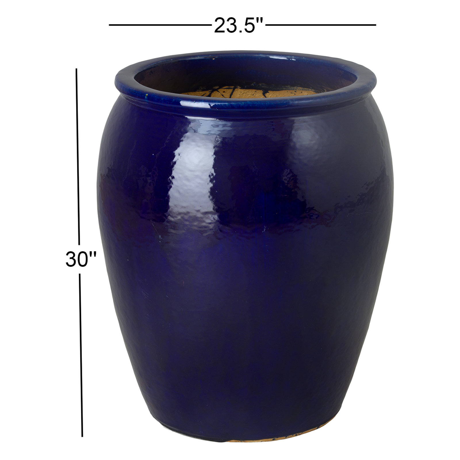 Proberta Ceramic Pot Planter, 30" H x 23.5" W x 23.5" D, Blue
