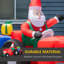 Remorque de Noël gonflable pour père Noël avec boîtes-cadeaux colorées 9 pi
