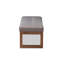 Banc rembourré en bois brun noyer Veronica-69474416