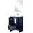 24 In. W X 20 D Navy Blue Bath Vanity With White Quartz Surface, Faucet, 18 Mirror - And Scratch & Stain For A Fascinating Experience Relaxing