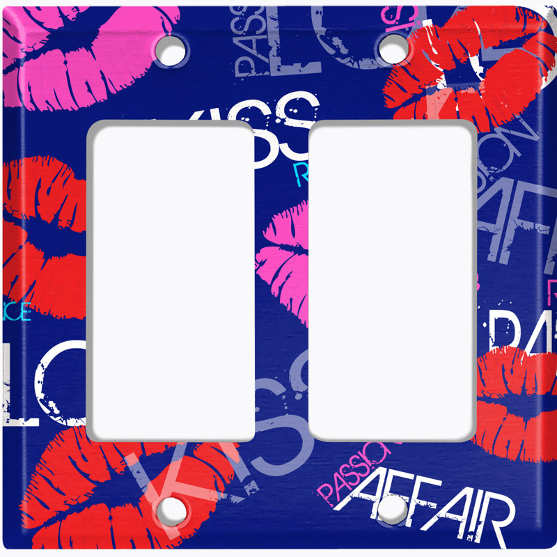 2 - Gang Rocker Standard Wall Plate, Dark Blue