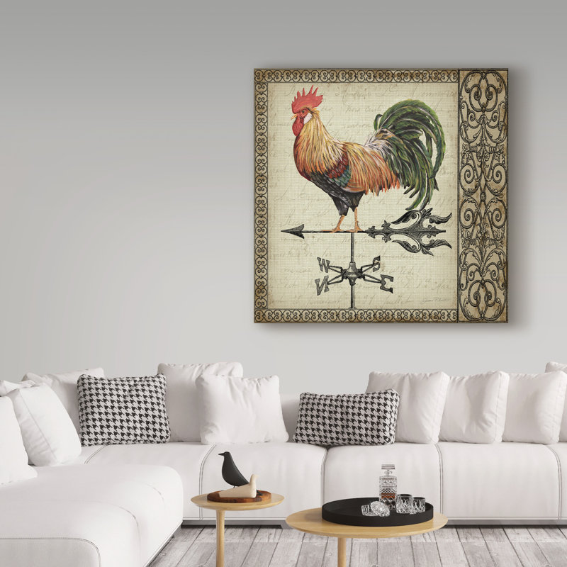 «Deagen», reproduction d'art graphique sur toile tendue «Rustic Rooster Vane 2», H 35 po x l 35 po x P 2 po