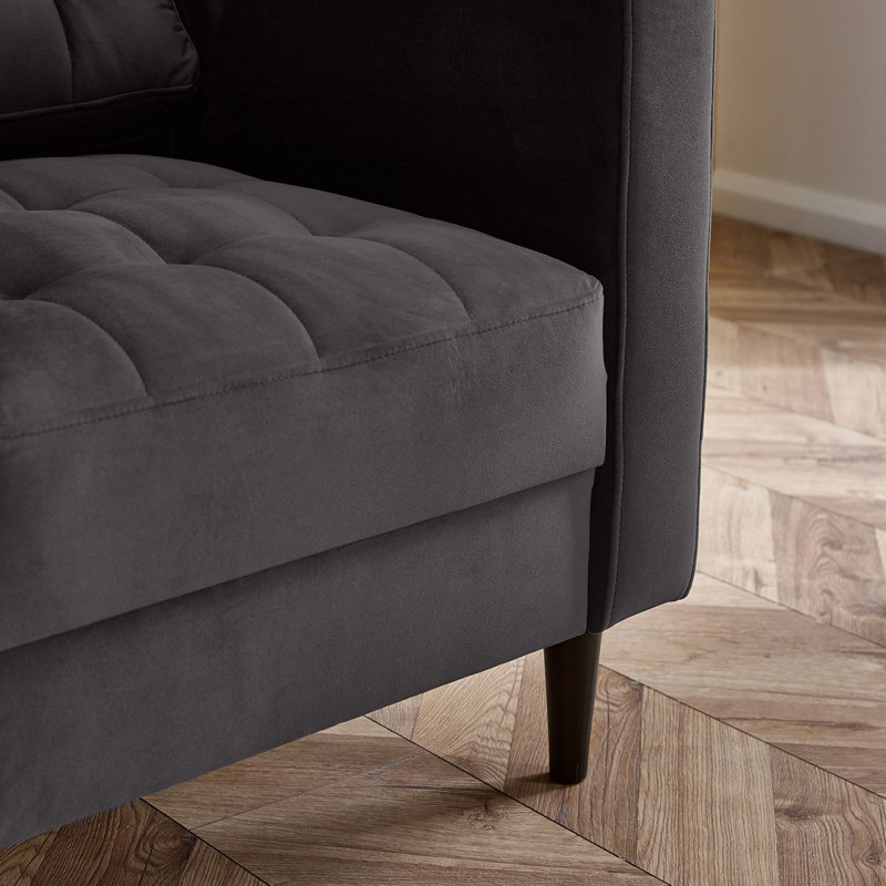 Jodi Velvet Armchair, Dark Grey