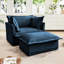 Fauteuil de salon avec chenille bleue, sièges spacieux, tissu amovible, chenille large et stable, confort d'assise profond, housses, structure-896245323