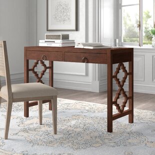 Nathan James Jasper 31 in. Small Home Office Desk with Storage Bohemian Writing Desk with Drawer and Open Cubby Natural Brown