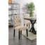 2 chaises de salle à manger, tissu d'aspect lin, aspect rustique, bois massif, 2 chaises en tissu à dossier-1125896000