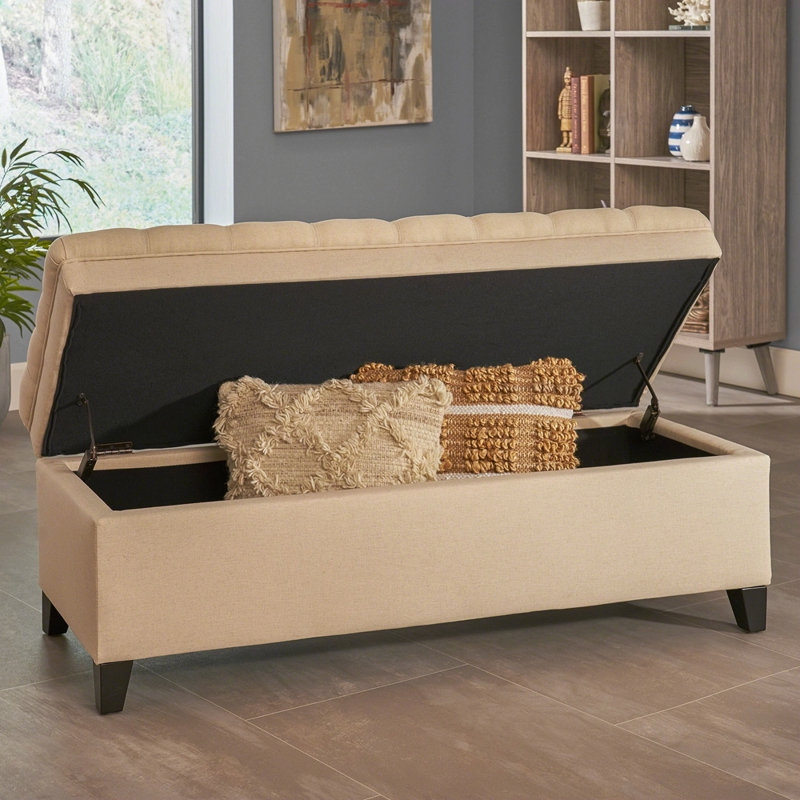 OTTOMAN DE RANGEMENT, Beige