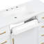 Meuble-lavabo autoportant blanc de 122 cm (48 po) en MDF avec comptoir, 7 tiroirs, 1 porte, lavabo en composite, charnières à fermeture douce et poignées en métal doré-816370892