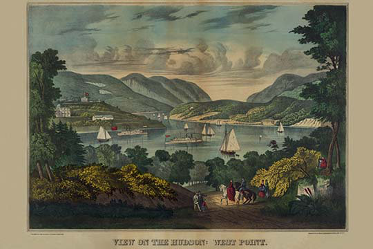 Voir sur le hudson-west point-reproduction d’art, H 44 po x l 66 po