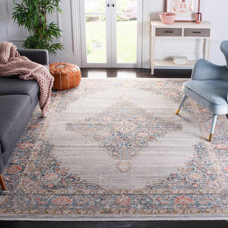 Tapis oriental gris / rose Sandtoft, Rectangle de 10 pi x 14 pi