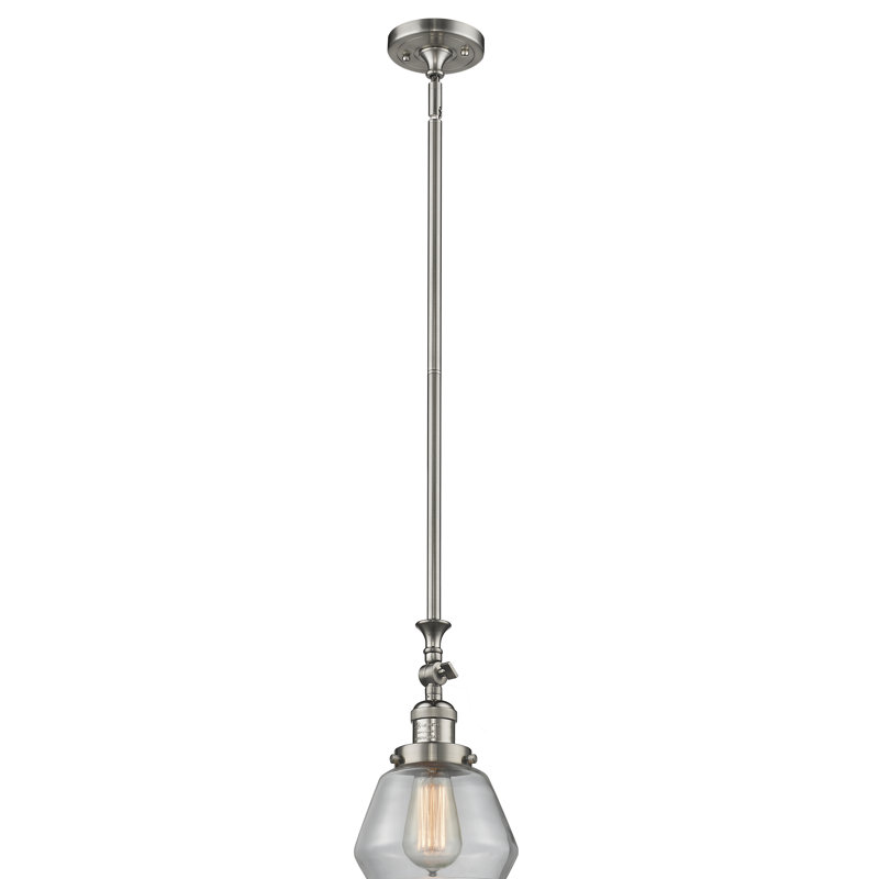 Luminaire suspendu en forme de dôme à 1 lumière Chill, Nickel satiné brossé, Transparent