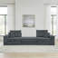 Canapé-lit modulaire en forme de L 79,5 po avec siège en tissu d'ameublement en L et siège repose-pieds amovible avec repose-pieds amovible - aucun assemblage requis-123040634